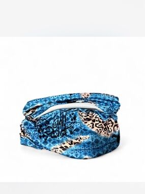 Blue Leopard & Geometric Print Bandeau